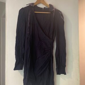 Juniper Blu long sleeved dark blue dress